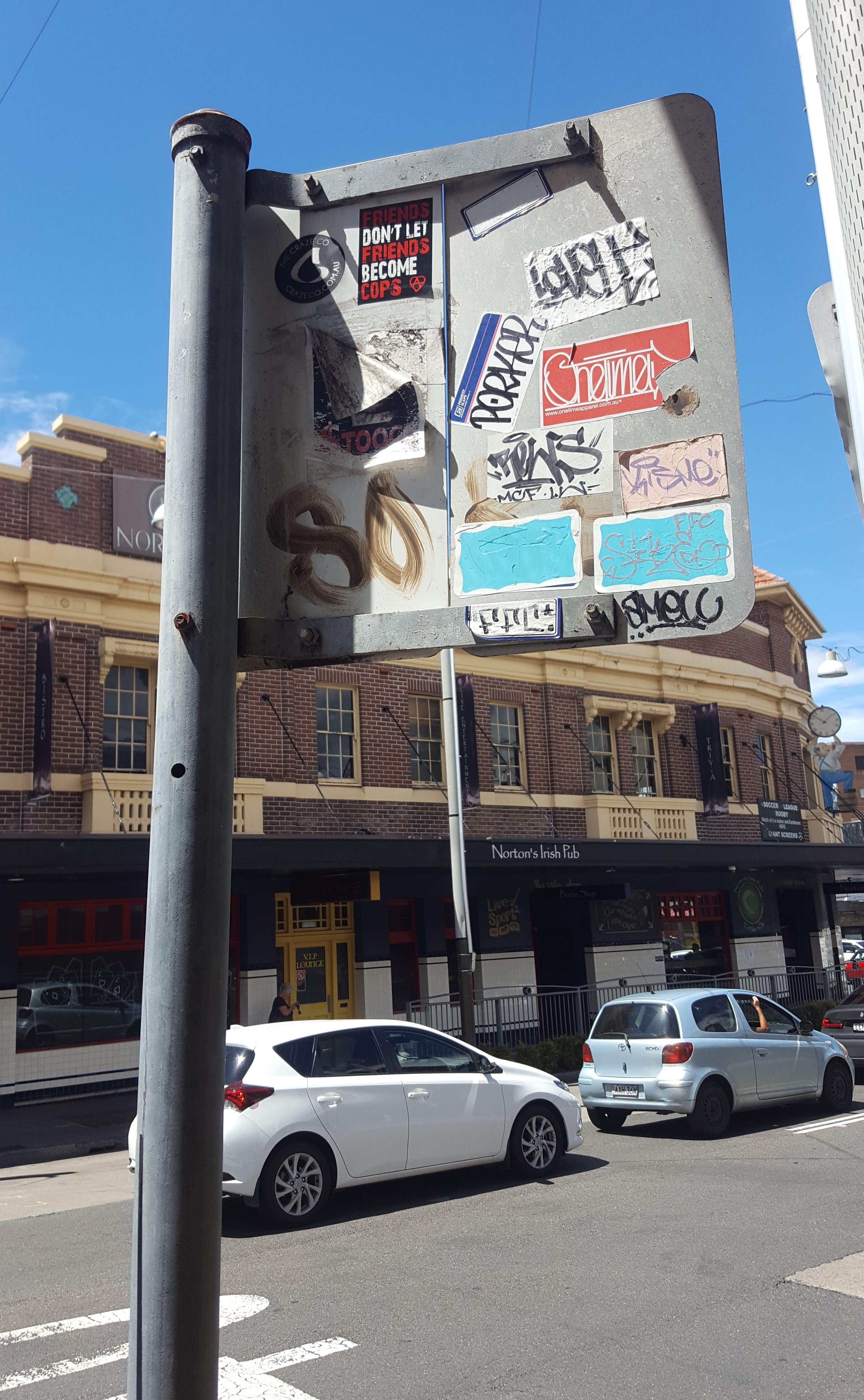 Stickers on Traffic Signs